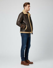 Laden Sie das Bild in den Galerie-Viewer, Herren B-3 Lammfell-Lederbomberjacke – Echte Fliegerjacke