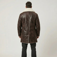 Load image into Gallery viewer, Men’s Sherpa Lined Lambskin Leather Coat – Swedish Shearling Bomber Style