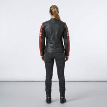 Load image into Gallery viewer, Women’s Racer Leather Motorcycle Jacket – Indian Style Heritage Edition
