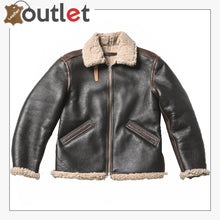 Load image into Gallery viewer, Aviator Bomber Jacket B3 Real Shearling Sheepskin Leather