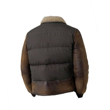 Load image into Gallery viewer, Men’s B3 Vintage Brown Shearling Leather Jacket