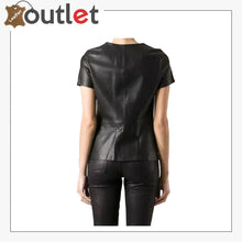Load image into Gallery viewer, Black Leather Shirt Womens