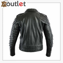 Load image into Gallery viewer, Black Studded Leather Jacket