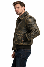 Load image into Gallery viewer, Men’s Antique Distressed Leather Pilot Jacket – Vintage Flight Bomber