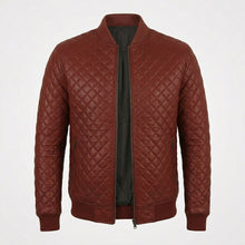 Laden Sie das Bild in den Galerie-Viewer, Men’s Shaker Leather Bomber Jacket – Shearling Collar Aviator Coat