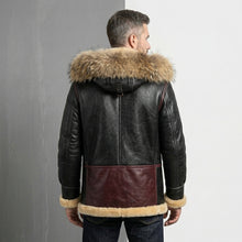 Load image into Gallery viewer, Men’s B3 Shearling Bomber Jacket – B7 Sheepskin Military Fur Coat