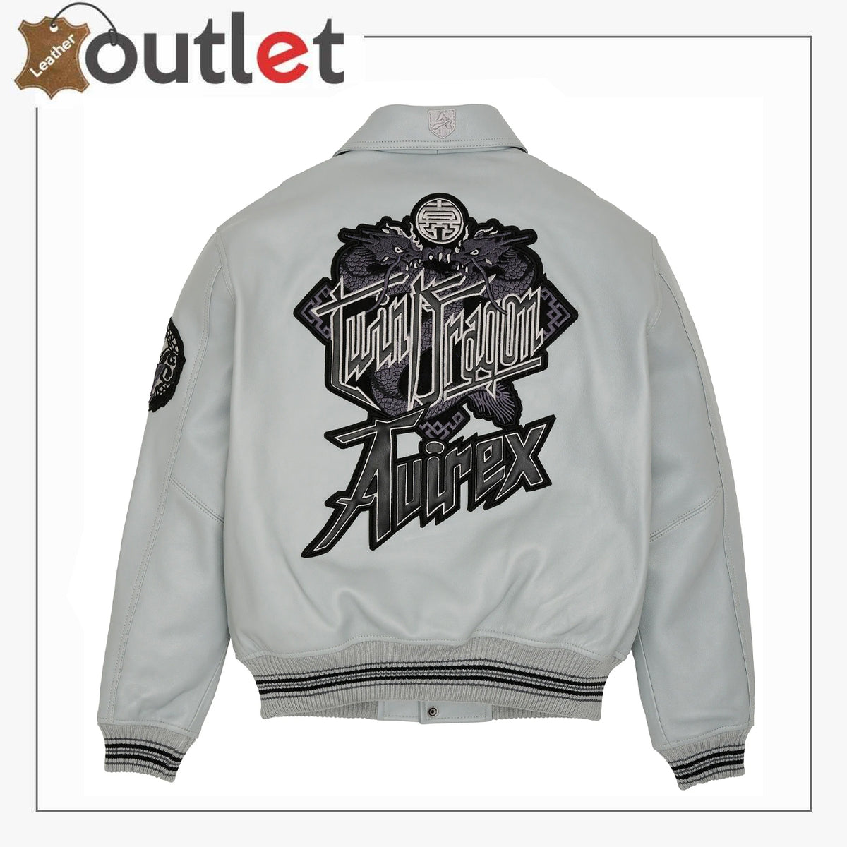 Shop Embroidered Avirex Leather Jacket : Bold Design Meets Luxury