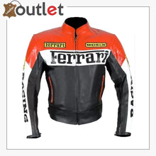 Load image into Gallery viewer, Ferrari Racing Motorbike Leather Jacket