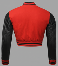 Load image into Gallery viewer, Women’s Red & Black Varsity Jacket
