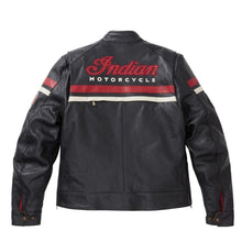 Load image into Gallery viewer, Genuine Indian Motorcycle Freeway Jacket Black Red New Leather Outlet
