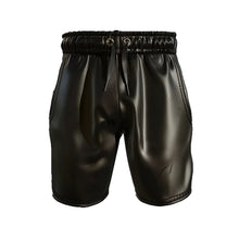 Load image into Gallery viewer, Genuine Leather Men Black Shorts - Leather Outlet