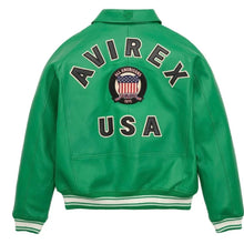 Load image into Gallery viewer, Green Avirex Bomber Leather Jacket Leather Outlet