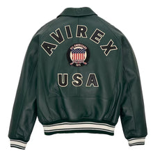 Load image into Gallery viewer, Green Bomber Flight Leather Avirex Jacket Leather Outlet