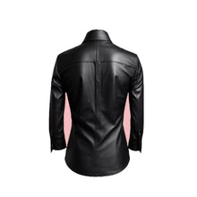 Load image into Gallery viewer, Men Handmade Soft Black Sheep Leather Shirt Leather Outlet