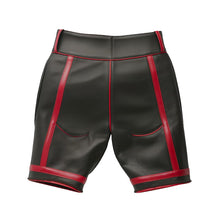 Load image into Gallery viewer, Handmade Sheep Leather Men Shorts With Red Stripes Leather Outlet