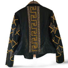Laden Sie das Bild in den Galerie-Viewer, Handmade Studded Leather Jacket Leather Outlet