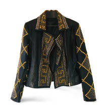 Laden Sie das Bild in den Galerie-Viewer, Handmade Studded Leather Jacket Leather Outlet