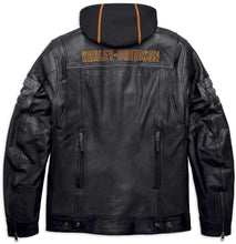 Load image into Gallery viewer, Harley-Davidson Bridgeport 3-in-1 Black Leather Jacket with Hoodie