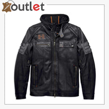 Load image into Gallery viewer, Harley-Davidson Men's Bridgeport Black Leather Jacket Hoodie 3 in 1