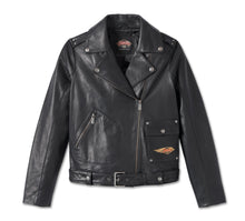 Load image into Gallery viewer, Harley-Davidson Women's 120th Anniversary Black Leather Jacket