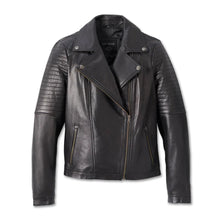 Load image into Gallery viewer, Harley Davidson Women’s Classic Black Biker Leather Jacket