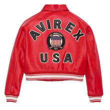 Load image into Gallery viewer, High Quality Fashion Bomber Red Avirex Jacket Leather Outlet