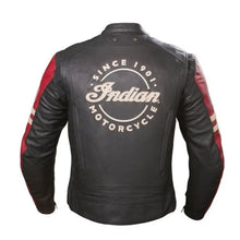 Laden Sie das Bild in den Galerie-Viewer, Indian Motorcycle Men's Black Leather Biker jacket Leather Outlet