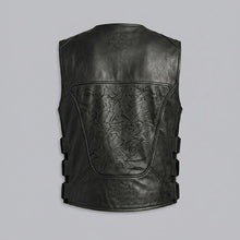 Load image into Gallery viewer, Titan-Flow Perforated Leather Motorcycle Vest – Breathable Moto Style