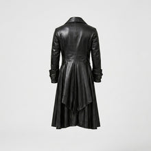 Load image into Gallery viewer, Men’s Black Steampunk Gothic Leather Tailcoat – Victorian Long Coat