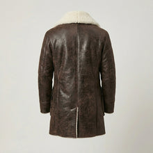 Load image into Gallery viewer, Men’s Sherpa Lined Lambskin Leather Coat – Swedish Shearling Bomber Style