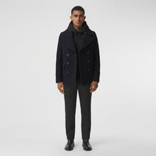 Load image into Gallery viewer, Men’s Dark Blue Wool Navy Peacoat – Classic Double Breasted Winter Coat