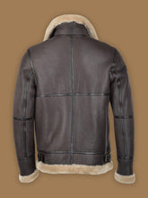 Load image into Gallery viewer, Heritage RAF Dark Brown Shearling Bomber Jacket