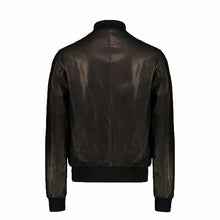 Load image into Gallery viewer, Men Black Flight Leather Bomber Jacket