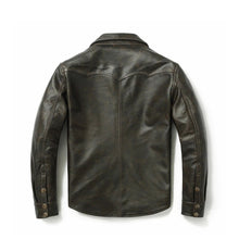 Load image into Gallery viewer, Men New style Dark Brown Slim Fit Leather Shirt Leather Outlet