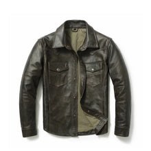 Load image into Gallery viewer, Men New style Dark Brown Slim Fit Leather Shirt Leather Outlet
