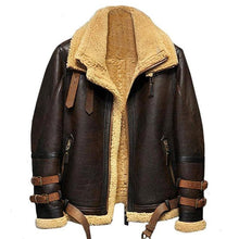 Load image into Gallery viewer, Men’s B3 Aviator Sheepskin Flight Fur Leather Jacket