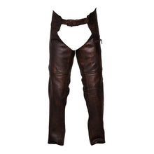 Load image into Gallery viewer, Men’s Brown Motorcycle Leather Chaps