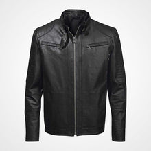 Load image into Gallery viewer, Men's Classic Black Leather Jacket