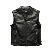 Load image into Gallery viewer, Men's Iconic Biker Black Leather Vest Leather Outlet