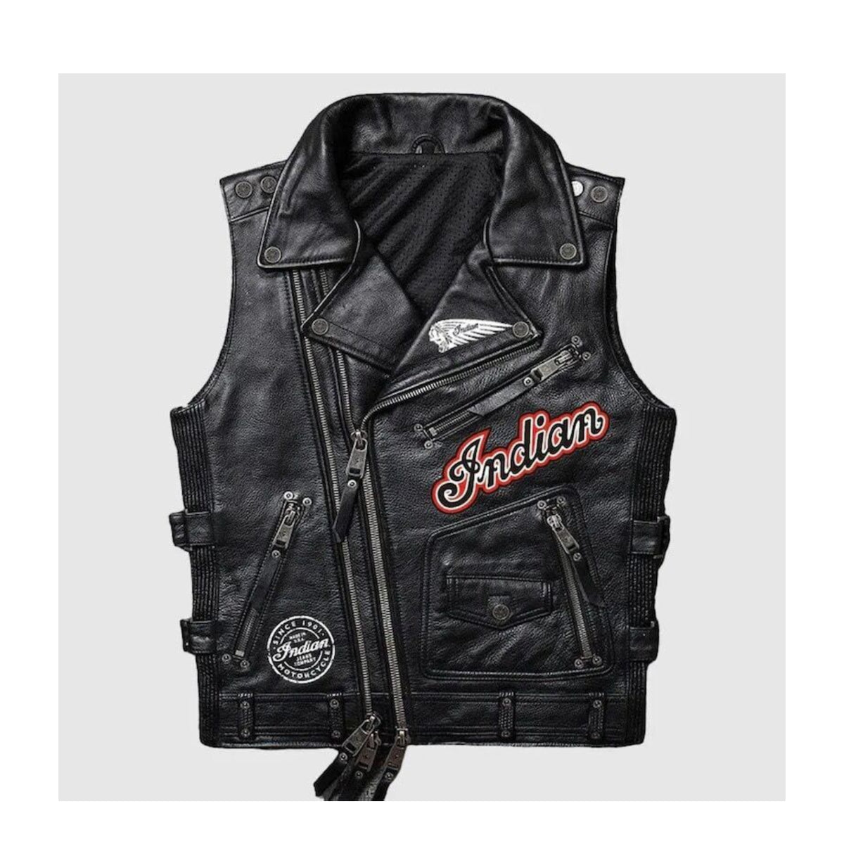 Ride in Style: Men's Indian Motorcycle Leather Biker Vest