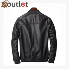 Load image into Gallery viewer, Men's Real Lamb Leather Bomber Jacket