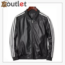 Load image into Gallery viewer, Men's Real Lamb Leather Bomber Jacket