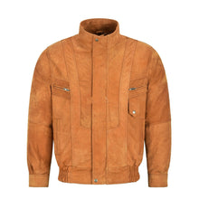 Laden Sie das Bild in den Galerie-Viewer, Men's Real Leather Jacket Bomber Tan Buff Classic Leather Outlet
