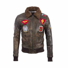 Load image into Gallery viewer, Men's Real Leather Pilot Flight Leather Jacket Leather Outlet