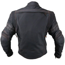 Load image into Gallery viewer, Men’s Street Matte Black Armored Motorcycle Leather Jacket