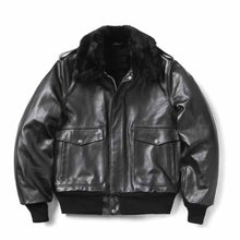 Load image into Gallery viewer, Mens A2 Black Bomber Leather Jacket Leather Outlet