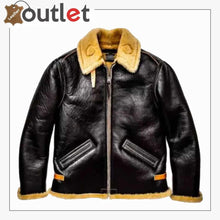 Load image into Gallery viewer, Mens Aviator Bomber Leather Jacket