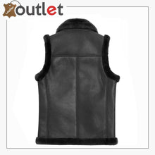 Load image into Gallery viewer, Mens Black Genuine Shearling Lined Vest