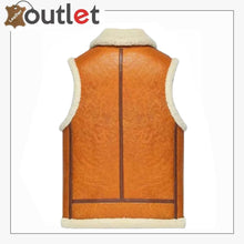 Load image into Gallery viewer, Mens Brown White Fur Shearling Leather Vest