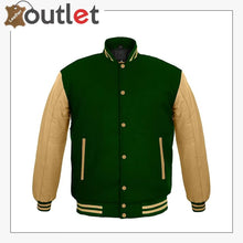 Load image into Gallery viewer, Mens Green Varsity Jacket
